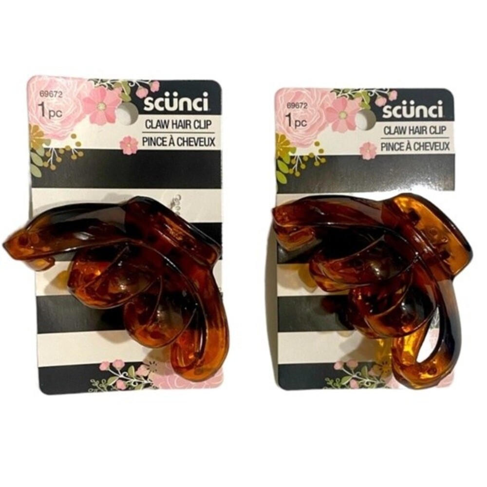 Scunci All-Day Hair Clips-Brown (Set of 2)